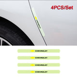 4pcs Chevrolet Luminous Car Door Bumper Strip Anti-collision Protection Sticker
