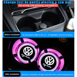 2pcs Volkswagen R Logo Car Water Coasters 7-color LED Light Cup Mat Holder