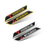 2pcs Mitsubishi Logo Car Fender Side Sticker Decal Emblem Badge