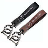 Mercedes Benz Cowhide Metal Car Keyring Pendant