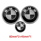 82mm BMW Car Front Bonnet Emblem 82mm Rear Badge 45mm Car Steering Wheel Center Sticker Decal