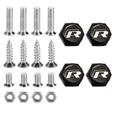 4pcs/set Volkswagen GTI ABT R SR Logo Stainless Steel Car License Plate Bolts