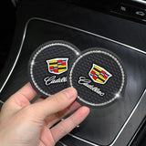 2PCS Cadillac Diamond Car Water Coaster Cup Mat