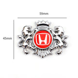 Honda Double Lion Metal Car Rear Sticker Auto Window Emblem Badge Decal