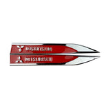 2pcs Mitsubishi Ralliart Logo Metal Car Side Fender Sticker Emblem Badge Decal Decoration