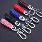 BMW PU leather Braided Rope Car Keychain