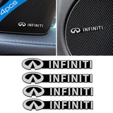 4pcs/set Infiniti Metal Car Stereo Sticker Auto Audio Emblem Decal