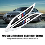 2pcs BMW M Power Alpina Logo Metal Car Sider Fender Sticker Emblem Badge