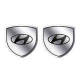 2pcs 39x39mm Hyundai Shield Metal Car Window Sticker Emblem Badge Decal