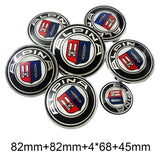 7PCS BMW 1 3 5 7 Series Car Front Hood Sticker Rear Emblem Badge Car Steering Wheel Sticker Wheel Center Hub Cap