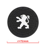 2pcs/set Peugeot Logo PVC Waterproof Car Water Coaster