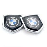 2PCS BMW Metal Car Rear Sticker Shield Trunk Emblem Badge Decal