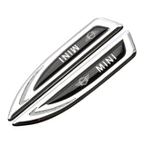 2pcs MINI Cooper Metal Car Side Fender Emblem Sticker Decal