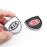 2pcs 39x39mm KIA Shield Metal Car Window Sticker Emblem Badge Decal