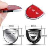 2pcs 39x39mm Dacia Shield Metal Car Window Sticker Emblem Badge Decal