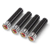 4pcs/set Abarth Logo Carbon Fiber Car Door Bolt Lock Pins Gate Lock Screws