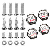4pcs/set Audi Sline Logo Stainless Steel Car License Plate Bolts