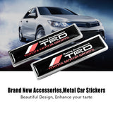 2pcs/set Toyota TRD Logo Metal Car Side Sticker Auto Emblem Badge