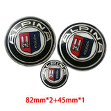 82mm BMW Car Front Bonnet Emblem 82mm Rear Badge 45mm Car Steering Wheel Center Sticker Decal