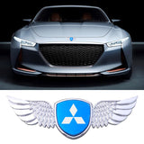 Mitsubishi Logo Metal Wings Car Front Hood Bonnet Center Sticker Emblem