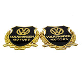 2PCS VW Metal Car Rear Sticker Shield Trunk Emblem Badge Decal