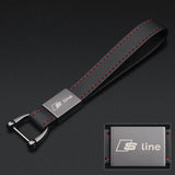 Audi Sline PU Leather Car Logo Keychain