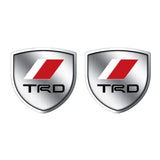 2pcs 39x39mm Toyota TRD Shield Metal Car Window Sticker Emblem Badge Decal