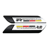 2pcs Volkswagen GTI Rline Logo Metal Car Side Sticker Emblem Badge Decal Auto Body Decoration