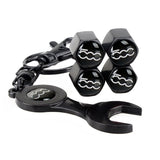 4pcs/set Fiat 500 Logo Car Air Valve Stem Cap Auto Tyre Valve Covers with Wrench
