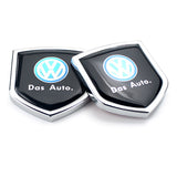 2PCS VW Metal Car Rear Sticker Shield Trunk Emblem Badge Decal