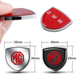 2pcs 39x39mm MG Shield Metal Car Window Sticker Emblem Badge Decal