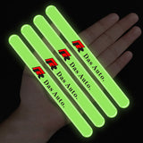 4pcs VW R Luminous Car Door Bumper Strip Anti-collision Protection Sticker