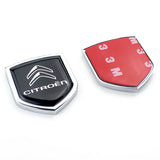 2PCS Citroen Metal Car Rear Sticker Shield Trunk Emblem Badge Decal