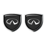 2pcs 39x39mm Infiniti Shield Metal Car Window Sticker Emblem Badge Decal