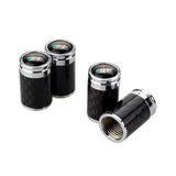 4pcs/set Skoda VRS Logo Carbon Fiber Car Air Valve Stem Cap Auto Tyre Valve Covers