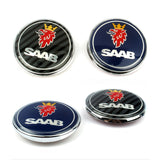 6pcs/set SAAB Car Front Rear Emblem Badge Auto Wheel Hub Caps