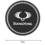 2PCS Ssang Yong Diamond Car Water Coaster Cup Mat