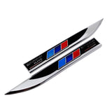 2pcs BMW M Power Logo Metal Car Side Fender Sticker Emblem Badge Decal Decoration
