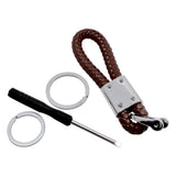 Nissan Logo PU Leather Braided Rope Car Keychain