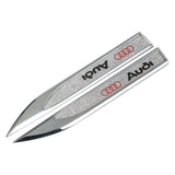 2pcs Audi Logo Metal Car Side Fender Sticker Emblem Badge