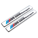 2pcs BMW M Power Logo Car Fender Side Emblem Badge Sticker
