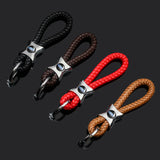 Ford Mustang Logo Braided Rope Car Keychain Keyring