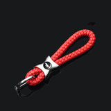 Ford Mustang Logo Braided Rope Car Keychain Keyring