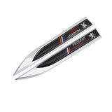 2pcs Peugeot Logo Metal Car Sider Fender Sticker Emblem Badge