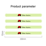 4pcs VW R Luminous Car Door Bumper Strip Anti-collision Protection Sticker