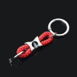 Ford Mustang Logo Braided Rope Car Keychain Keyring