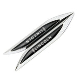 2pcs Lincoln Logo Metal Car Sider Fender Sticker Emblem Badge