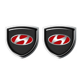 2pcs 39x39mm Hyundai Shield Metal Car Window Sticker Emblem Badge Decal