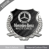 Mercedes Benz Metal Car Rear Sticker Auto Window Carbon Fiber Shield Emblem Badge Decal