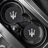 2pcs/set Maserati Logo PVC Waterproof Car Water Coaster